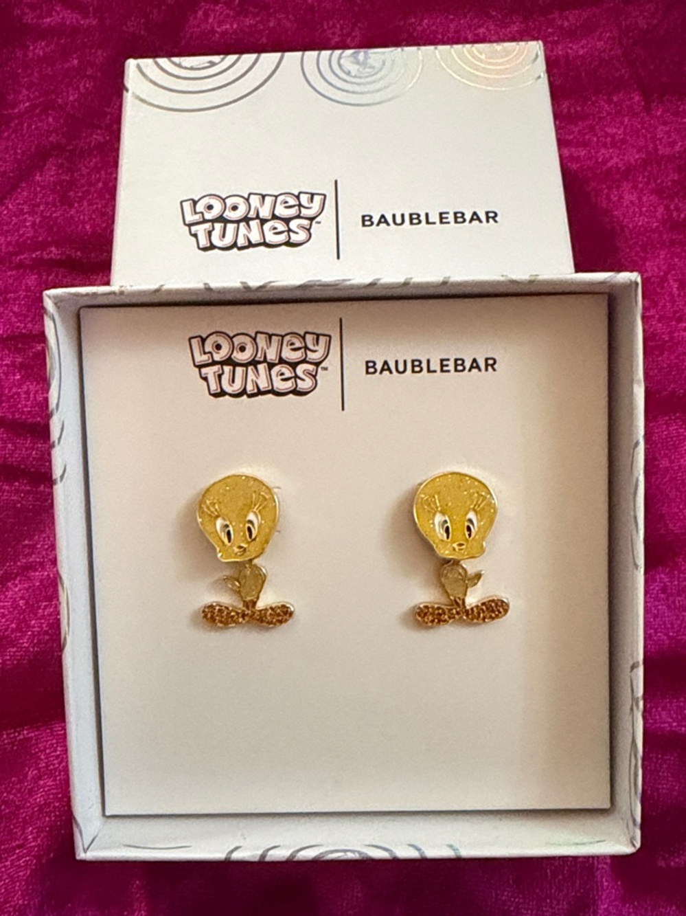BaubleBar Yellow Tweety Bird Gold Accent Kids Stud Earrings